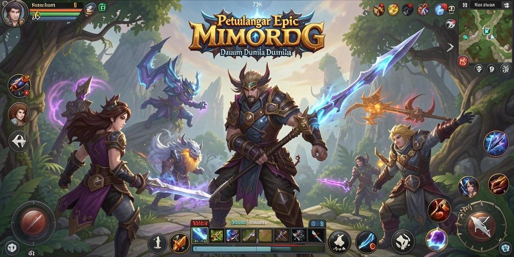 Screenshot gameplay 73K yang epic dalam dunia MMORPG.
