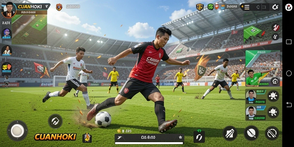 Tampilan gameplay CUANHOKI yang mendebarkan di lapangan.