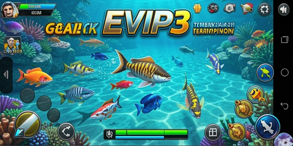 Tampilan menarik dari gameplay seru Tembak Ikan di EVIP3.