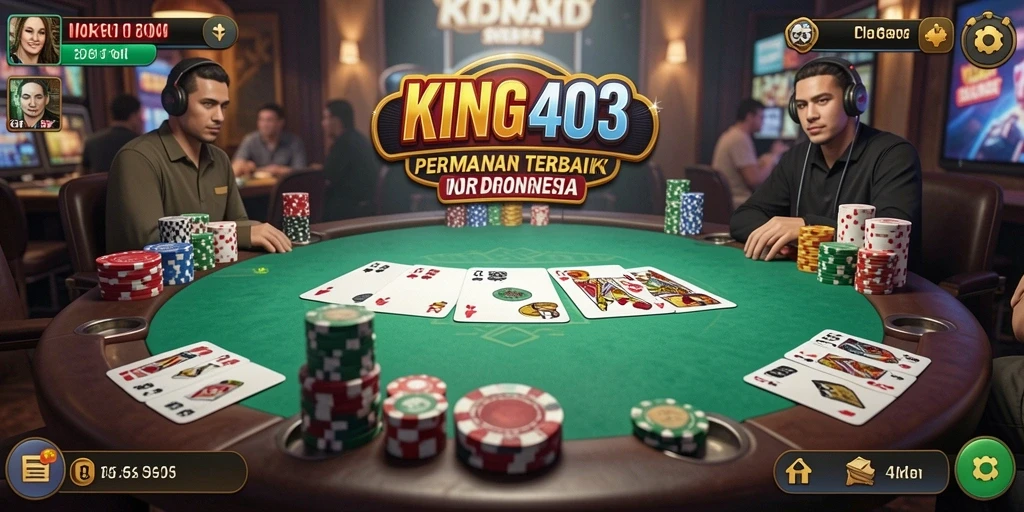 Tampilan utama KING403 yang menampilkan aksi Poker yang mendebarkan.