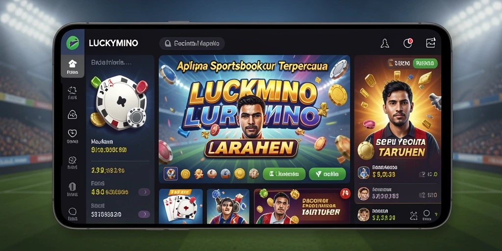 Tampilan antarmuka aplikasi LUCKYMINO saat bertaruh.