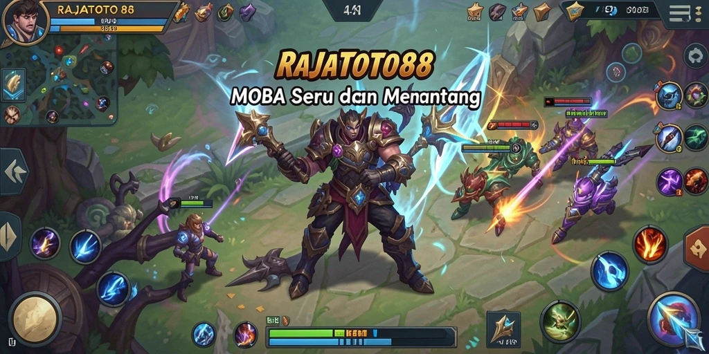 Tangkapan layar gameplay seru di RAJATOTO88 dengan aksi MOBA yang mendebarkan.