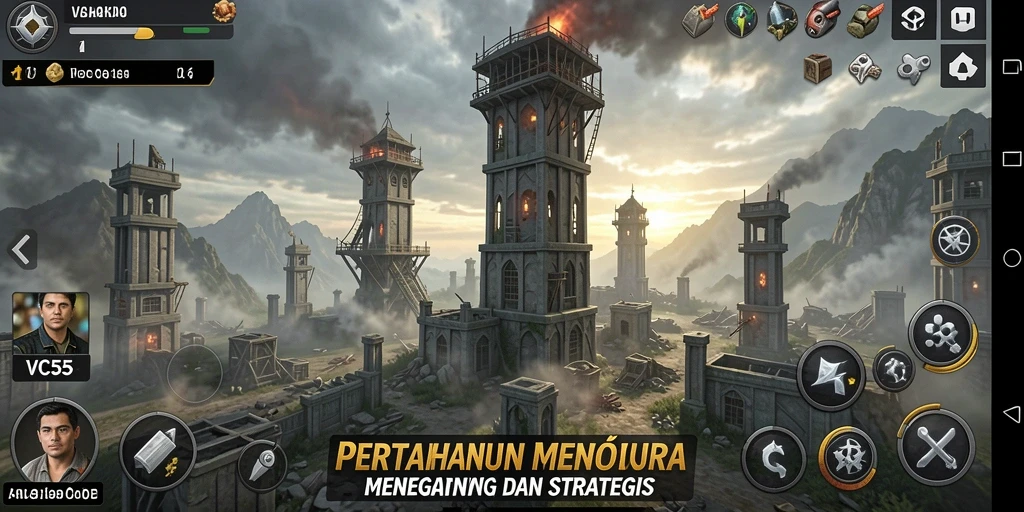 Tampilan gameplay menara dengan strategi pertahanan yang cerdas.