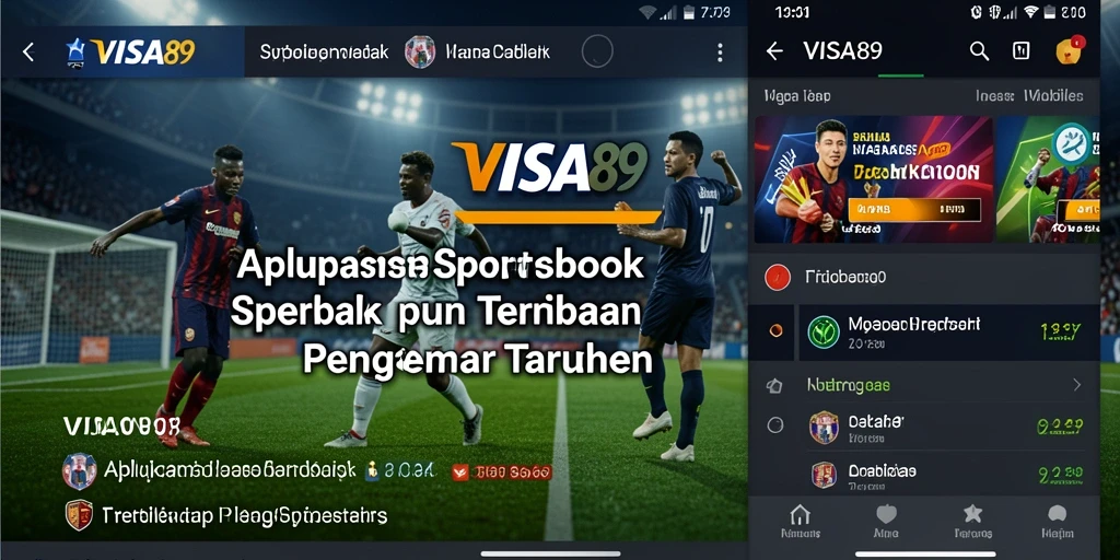 Tampilan dinamis dari aplikasi Sportsbook VISA89 dengan fitur taruhan.