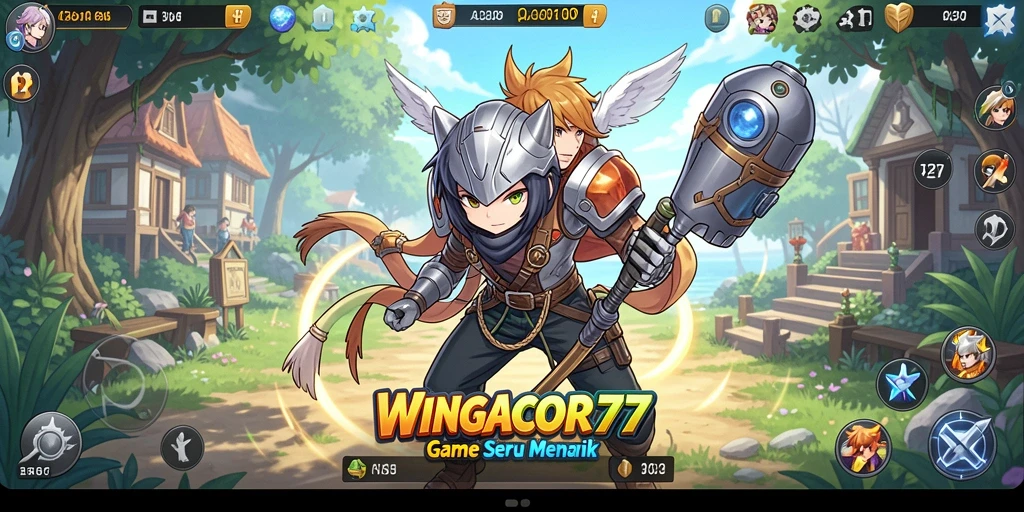Tampilan gameplay WINGACOR77 yang penuh aksi dalam dunia anime.