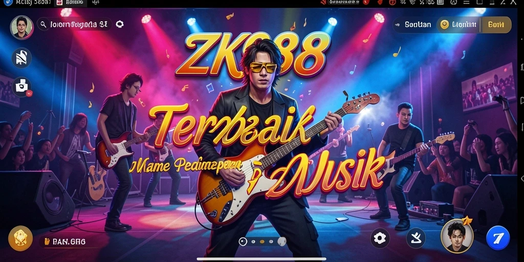 Screenshot ZK988 menampilkan tampilan gameplay musik yang seru.